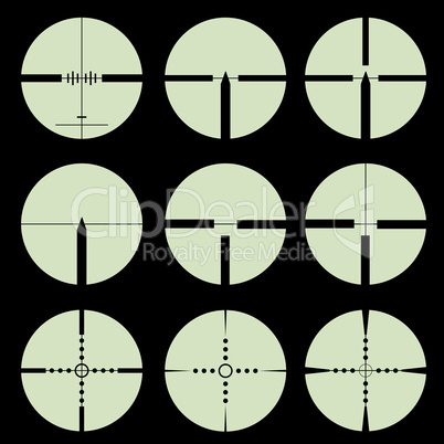 Cross hair and target set. Vector  illustration.