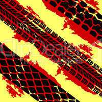 Abstract background tire prints, vector illustration