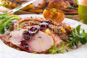 roasted turkey - selective focus