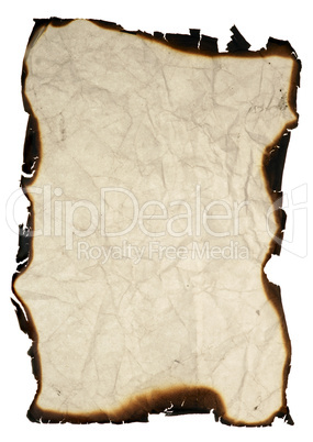 isolated grunge paper with burned edges