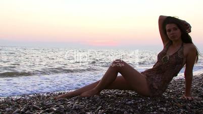 Posing on the beach