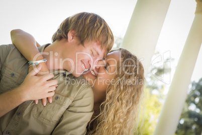 Attractive Loving Couple Portrait in the Park