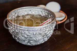 Silver bowl engraved