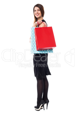 Charming pretty shopaholic woman