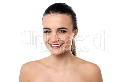 Topless young girl modelling