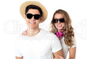 Cool couple enjoying during vacations