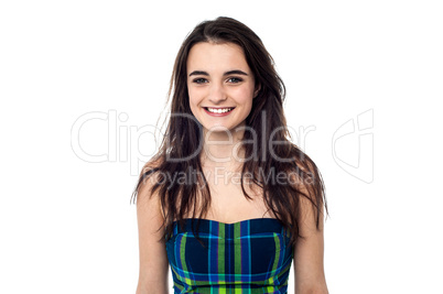 Gorgeous teen in sleeveless dress