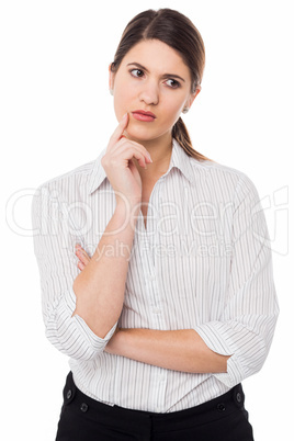 Lady concerned about her business growth