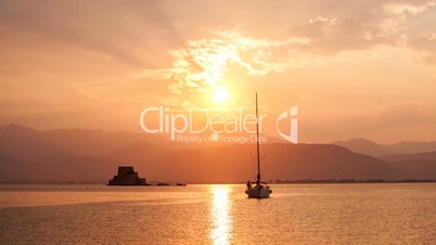 Greek landscape sunset timelapse