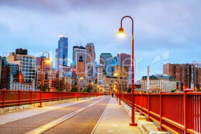 Downtown Minneapolis, Minnesota at night time