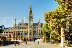 Rathaus (City hall) in Vienna, Austria in the morning