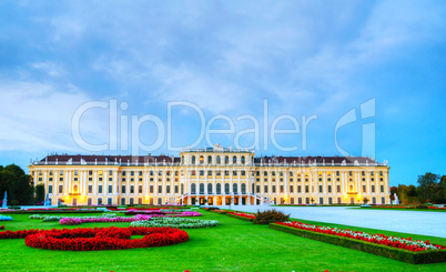 Schonbrunn palace in Vienna at sunset