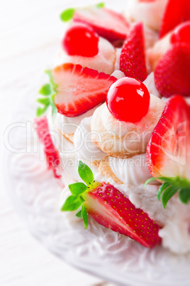 meringue-based dessert - selective focus