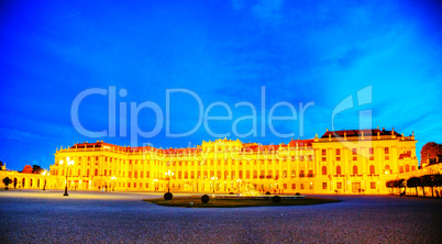 Schonbrunn palace in Vienna in the evening