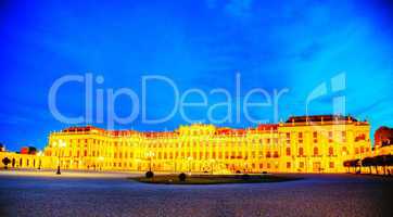Schonbrunn palace in Vienna in the evening