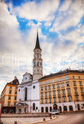 St. Michael's Church in Vienna at sunrise