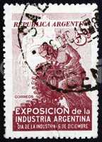 Postage stamp Argentina 1946 Worker with Gear