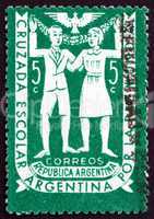 Postage stamp Argentina 1947 School Children
