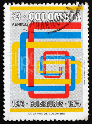 Postage stamp Colombia 1974 Abstract Pattern, Painting