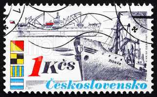 Postage stamp Czechoslovakia 1989 Ship Pionyr, Shipping Industry