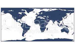 Weltkarte Blau