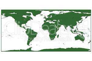 Weltkarte Grün