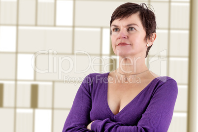 Reputable pensive businesswoman