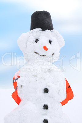 snowman with warning vest