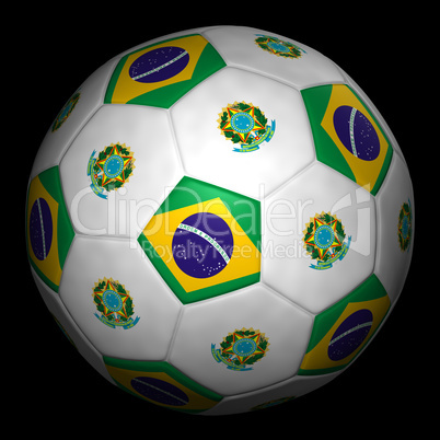 Fussball mit Fahne Brasilien