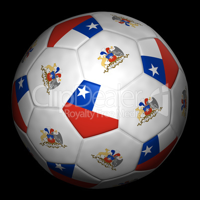 Fussball mit Fahne Chile
