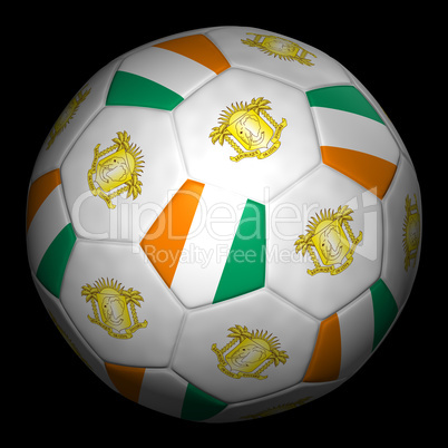 Soccer ball with flag of Ivory Coast