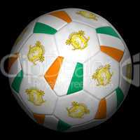 Soccer ball with flag of Ivory Coast