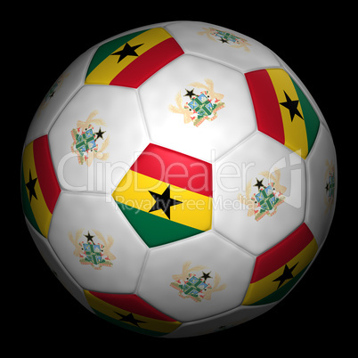 Soccer ball with flag of Ghana