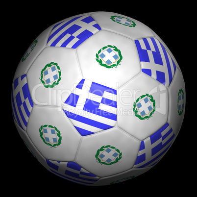 Soccer ball with flag of Greece