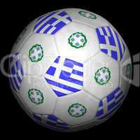 Soccer ball with flag of Greece