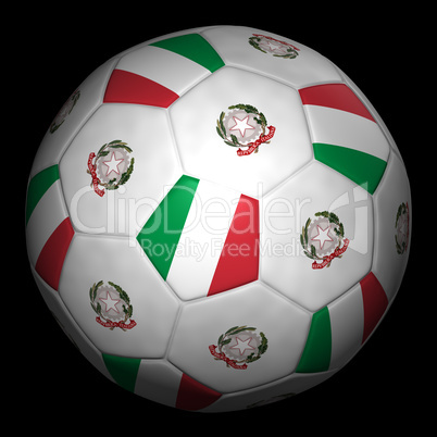 Soccer ball with flag of Italy