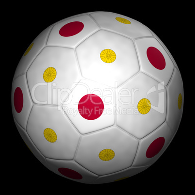 Soccer ball with flag of Japan