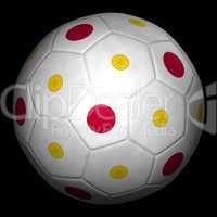 Soccer ball with flag of Japan