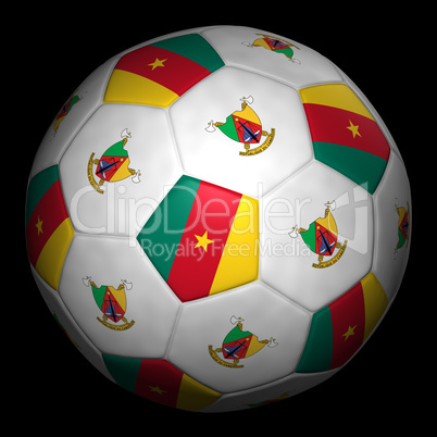 Soccer ball with flag of Cameroons