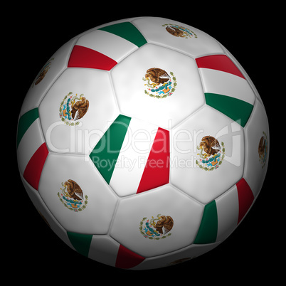 Soccer ball with flag of Mexico