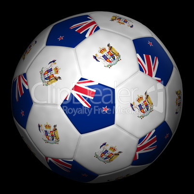 Soccer ball with flag of Newzealand