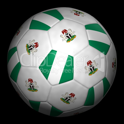 Soccer ball with flag of Nigeria