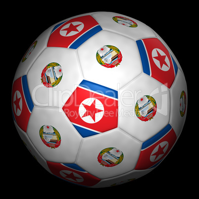 Soccer ball with flag of North Korea