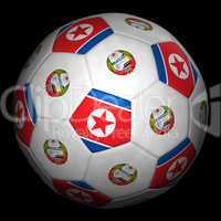 Soccer ball with flag of North Korea