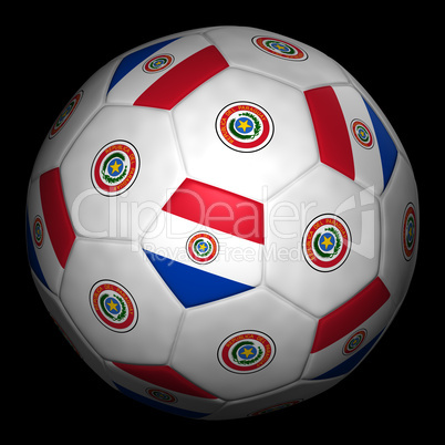 Soccer ball with flag of Paraguay