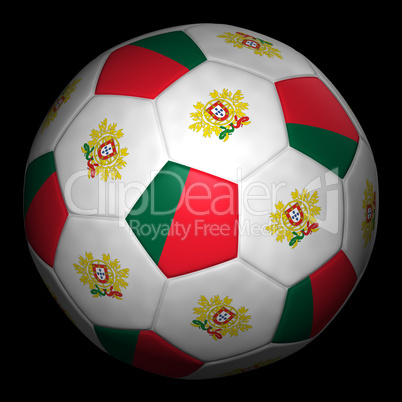 Soccer ball with flag of Portugal