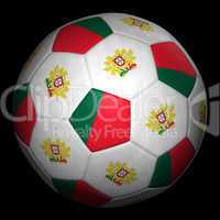 Soccer ball with flag of Portugal