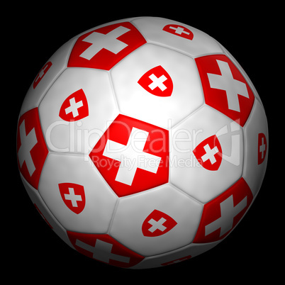 Soccer ball with flag of Switzerland