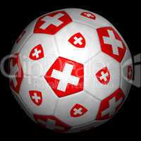 Soccer ball with flag of Switzerland