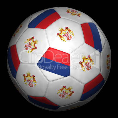Soccer ball with flag of Serbia
